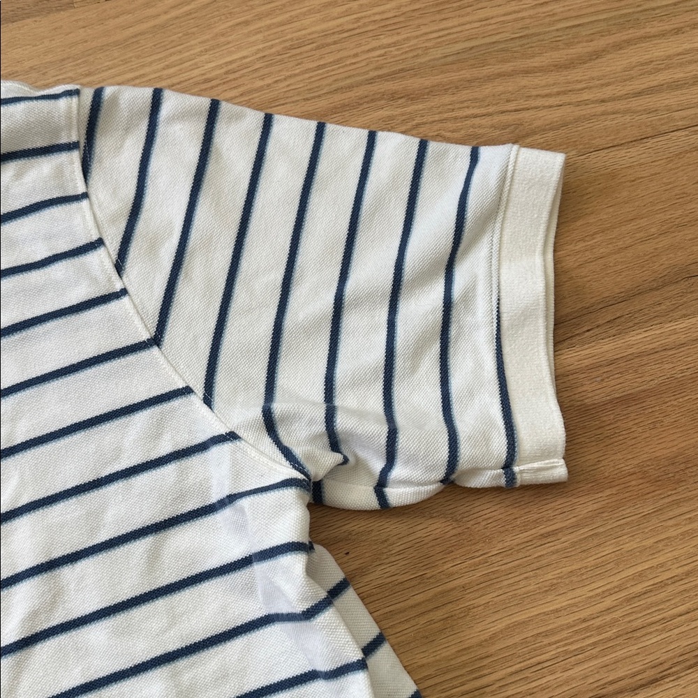 Vineyard Vines blue stripe short sleeve polo white background mens size Large - Picture 5 of 8